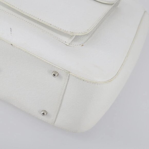 GUCCI Hand Bag Leather 2way White Silver - Picture 4 of 16